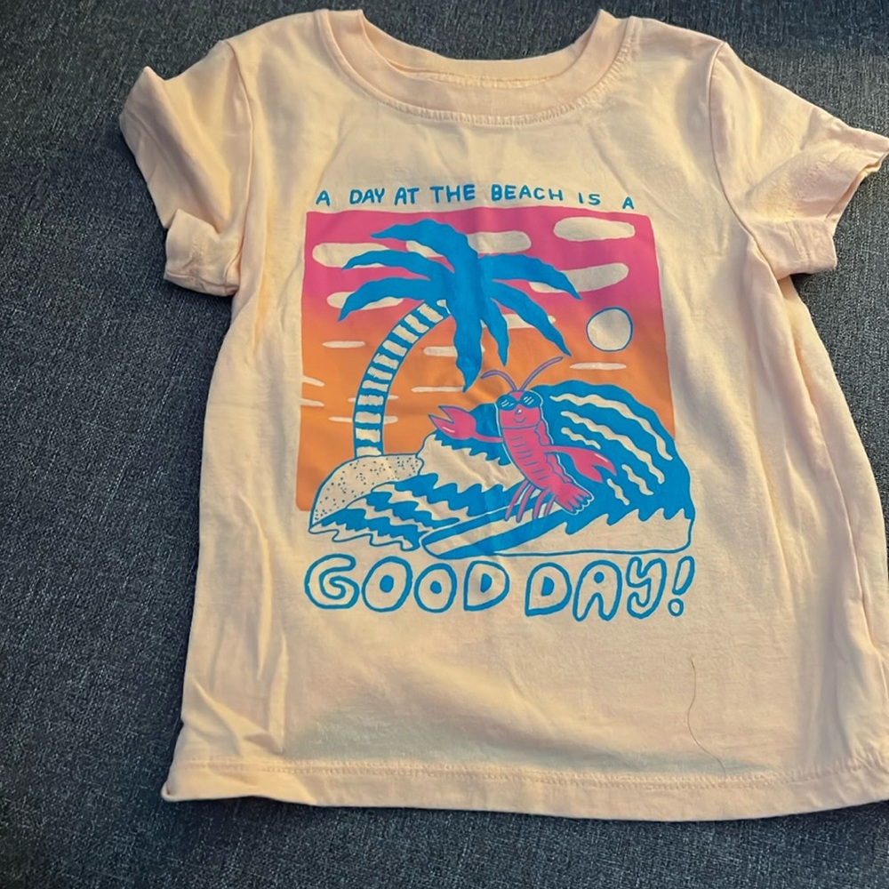18M Cat & Jack “A Day At The Beach is a Good Day” T-shirt - orange